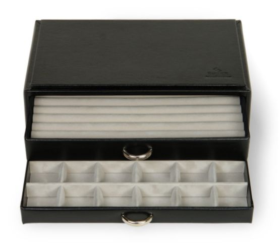 Jewellery/ Watch Accessories 2 Drawer Jewellery Chest - Black - Rings Chest