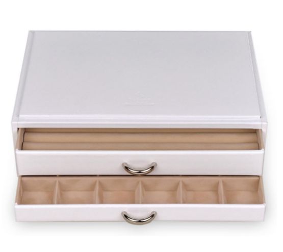 Jewellery/ Watch Accessories 2 Drawer Jewellery Chest - White - Rings Chest