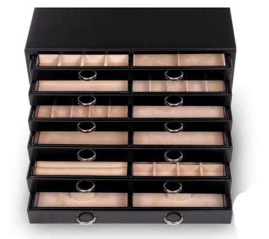 Jewellery/ Watch Accessories 6 Drawer Jewellery Chest - Leather 6 Drawer