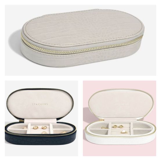 Jewellery/ Watch Accessories Stacker Travel Jewellery Boxes - Croc Oval Box