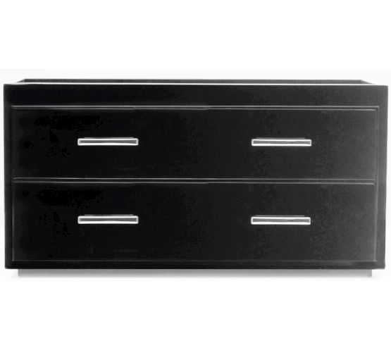 Jewellery/ Watch Accessories Wolf Meridian Black Watchbox - 2 Drawers