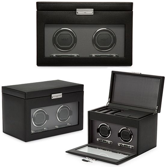 Jewellery/ Watch Accessories WOLF Viceroy Watch Winders - Double Glass Fronted With Storage