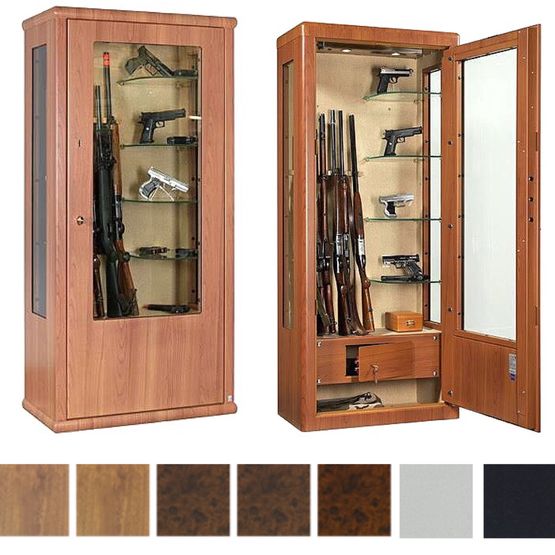Johnson's Gun Safes The Allodola S2 Gun Cabinet - EW 7 Gun Rack with 4 Shelves