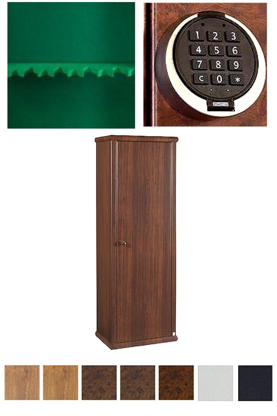 Johnson's Gun Safes The Grifone S1 Gun Cabinet - AW 4 Gun Racking with 3 Glass Shelves