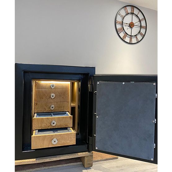 Johnson's Of Lichfield Luxury Safes Matt Jet Black Grade 5 Jewellery Safe - 5 Jewellery Drawers