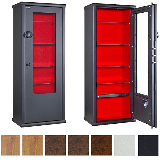 Johnson's Gun Safes The Scrigno S2 Gun Cabinet - AW 4 Glass Shelves